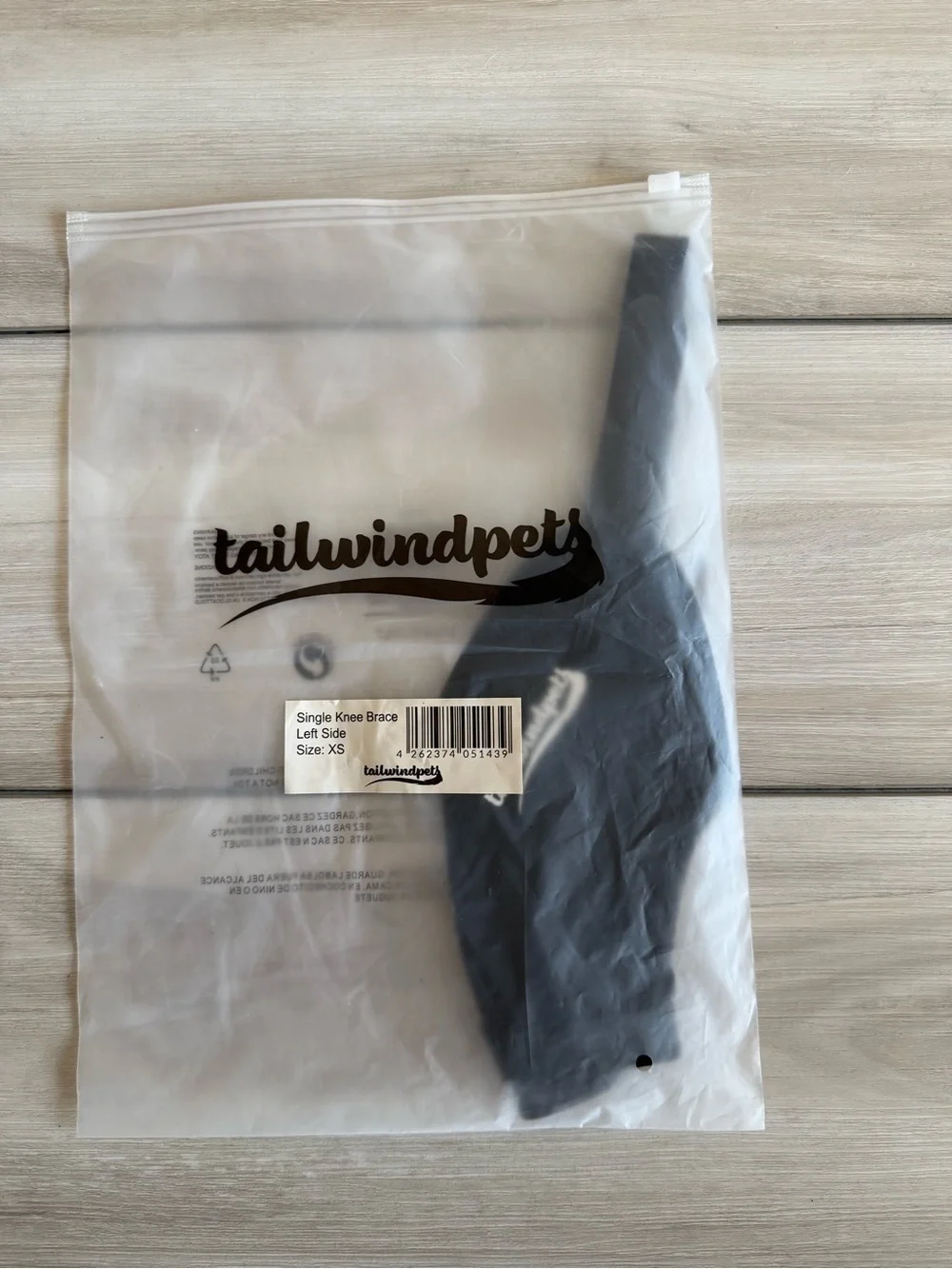 Tailwindpets Single Knee Brace Left Side Black XS NWT IN PACKAGE
